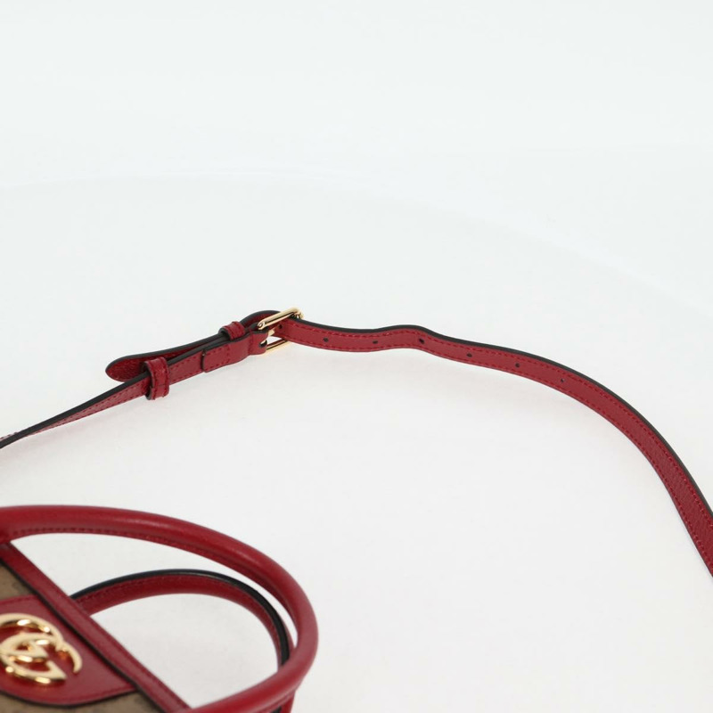 【日本直送】GUCCI 微型 GG Supreme 哆啦 A 夢手提包 PVC 兩用棕金色 653952 正品 131782A-14