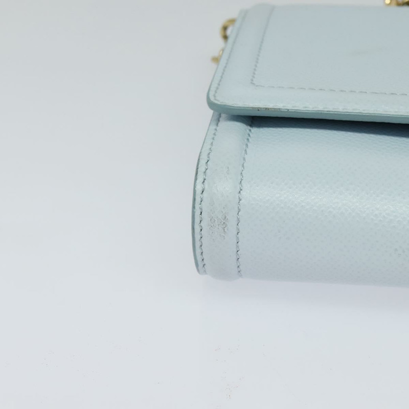 【日本直送】Salvatore Ferragamo 鏈條 Vala 肩背包 皮革 淺藍色 金色 正品 132479-8