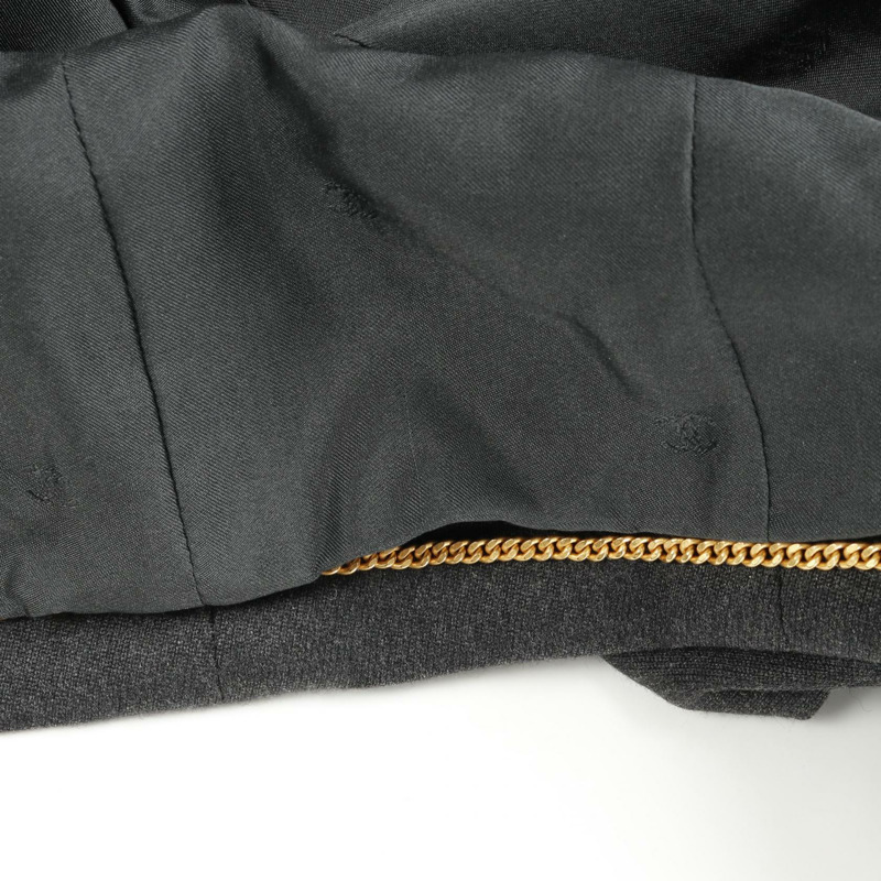 香奈兒 CC 標誌紐扣修身外套 羊毛 灰色 40 碼 二手 女款-10