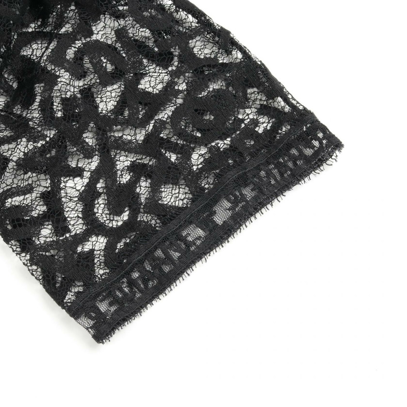 香奈兒 CC 標誌蕾絲開襟衫 棉質尼龍 黑色 38 碼 二手 女款-6