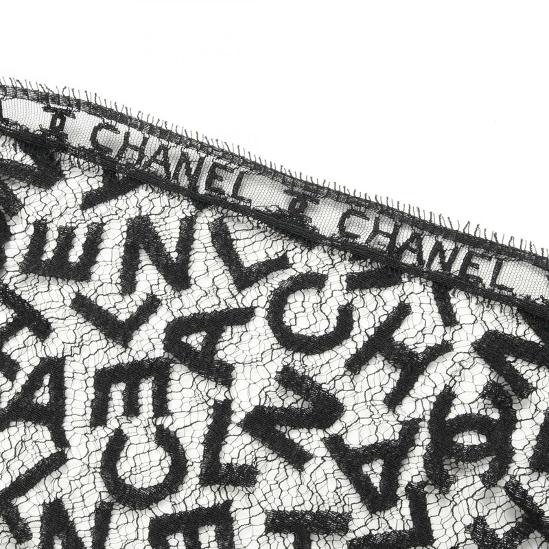 香奈兒 CC 標誌蕾絲開襟衫 棉質尼龍 黑色 38 碼 二手 女款-8