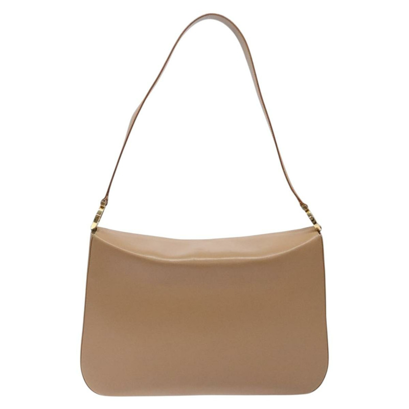 【日本直送】Salvatore Ferragamo Gancini 單肩包 皮革 米色金色 正品 BA4057-1
