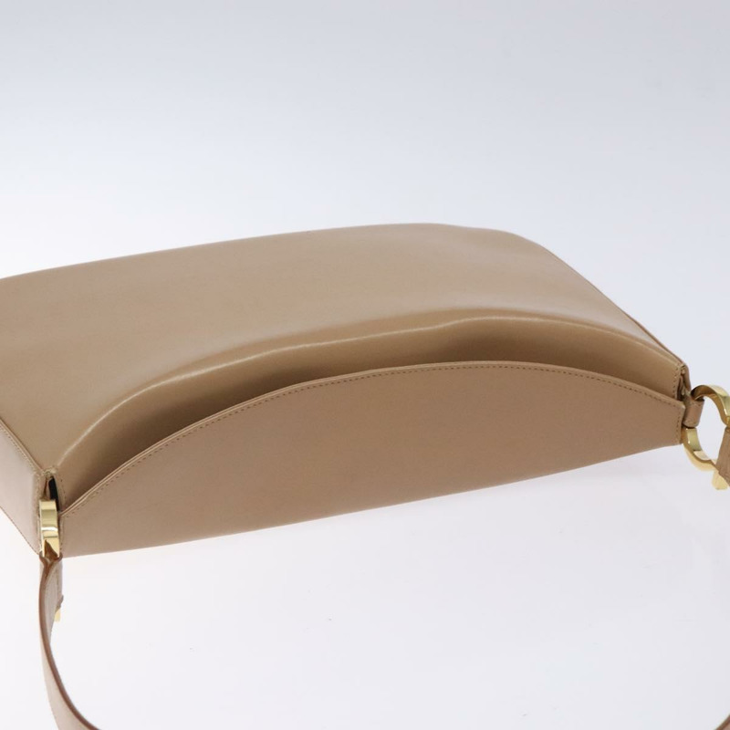 【日本直送】Salvatore Ferragamo Gancini 單肩包 皮革 米色金色 正品 BA4057-5