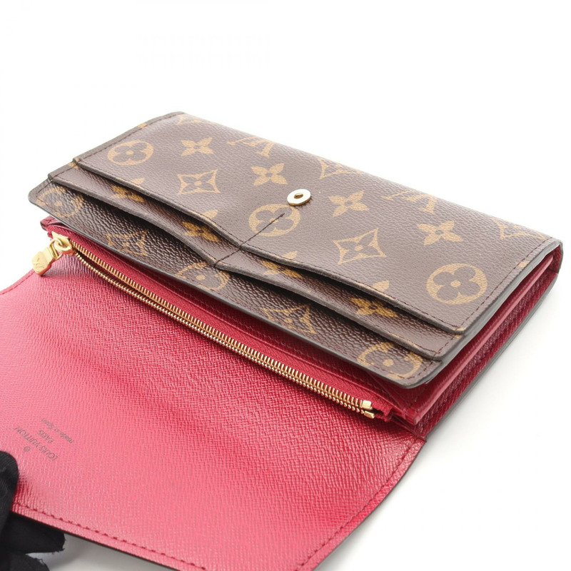 路易威登 Portefeiulle Sarah 雙折皮夾 M62234 Monogram Fuschia 二手女式-5