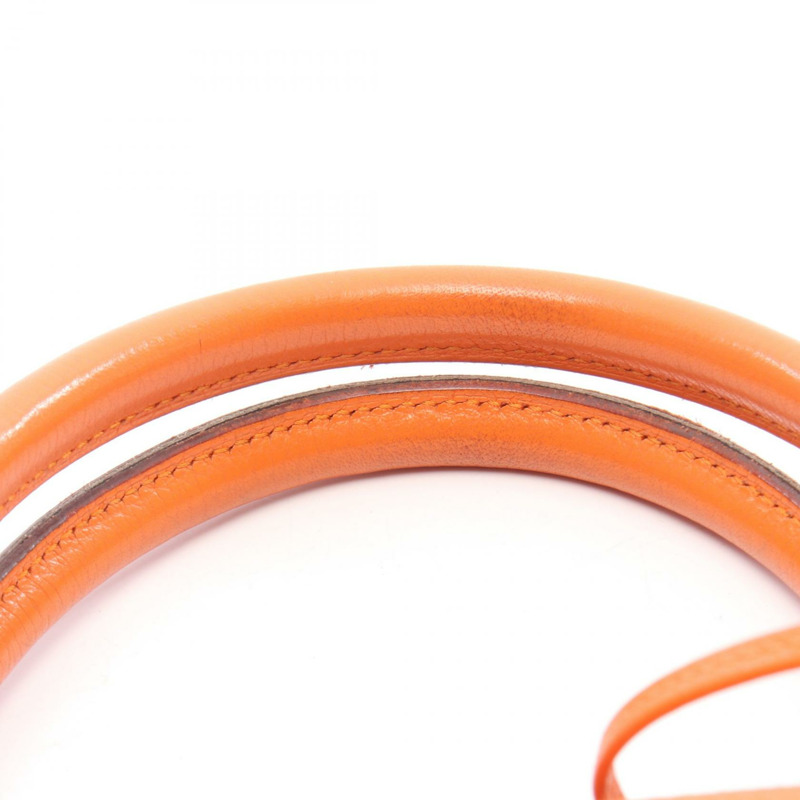 HERMES Bolide31 單肩包 手提包 Clemence 皮革 橘色 二手 女款 L 2008 SHW-7