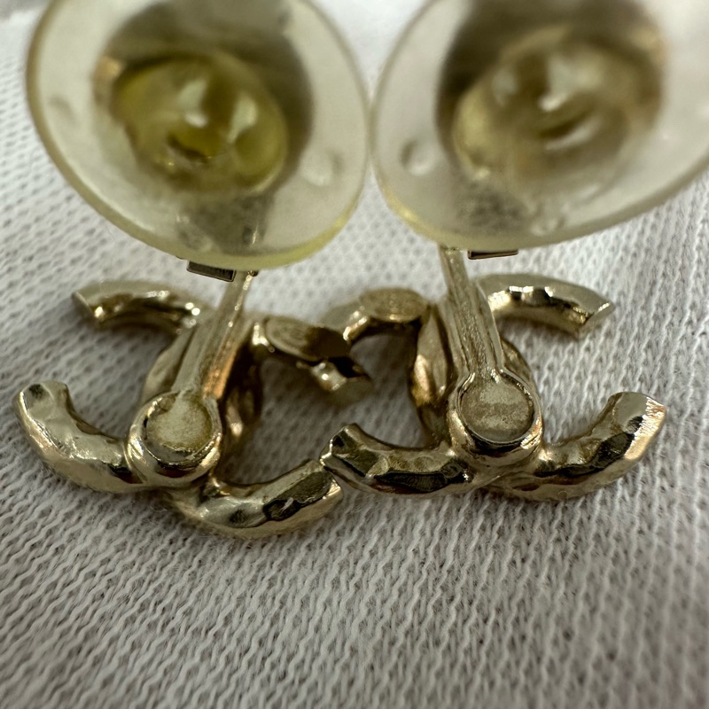 chanel Ab7333 金色金屬水鑽耳夾-3