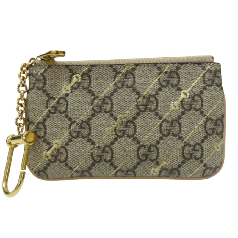 烏木色 GG Supreme 緹花帆布 Horsebit 零錢包 774340-0