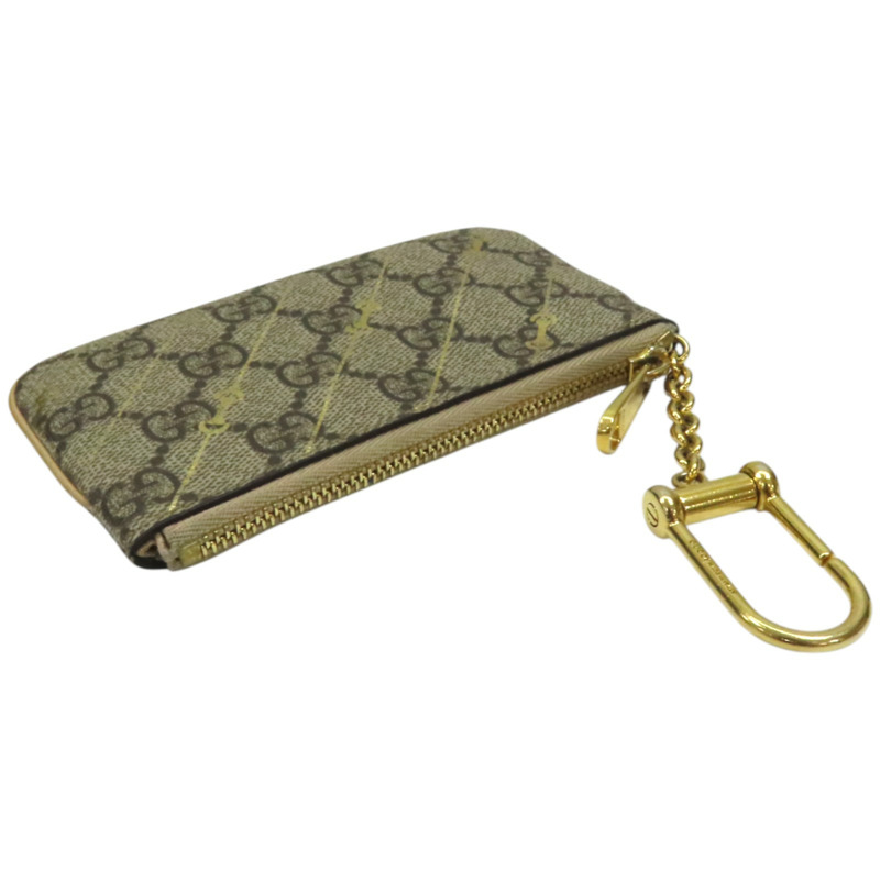 烏木色 GG Supreme 緹花帆布 Horsebit 零錢包 774340-2