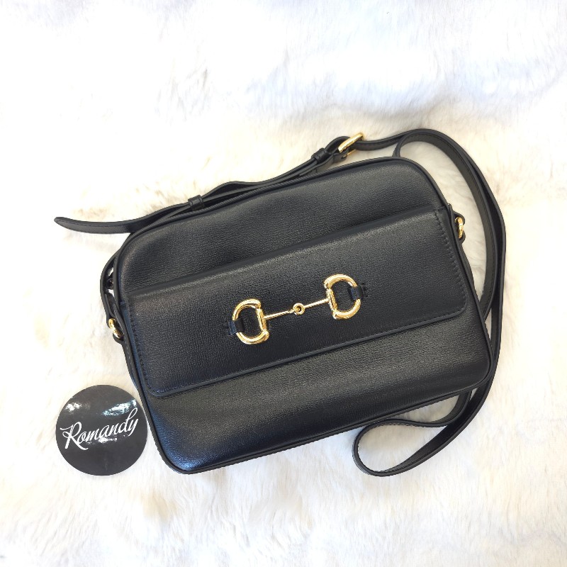 Gucci Horsebit 1955 相機包 黑金-0