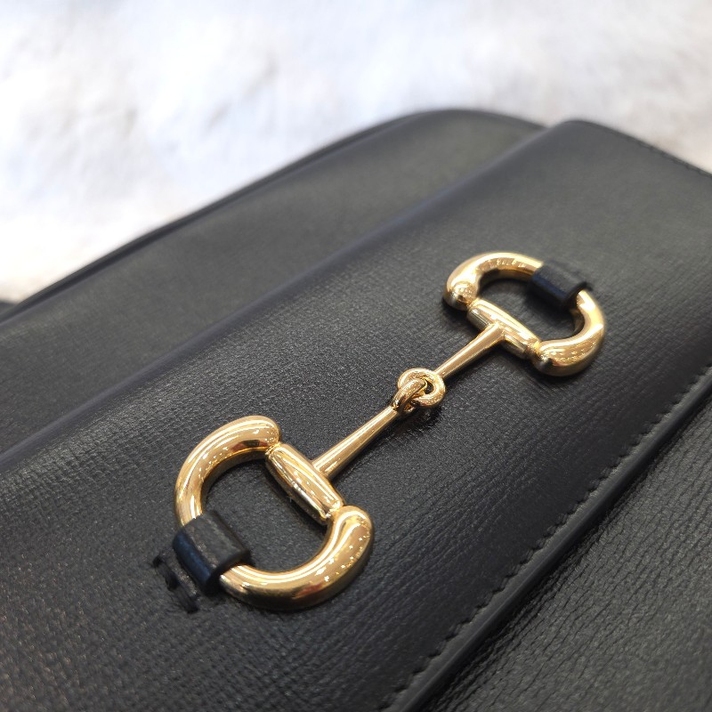 Gucci Horsebit 1955 相機包 黑金-4
