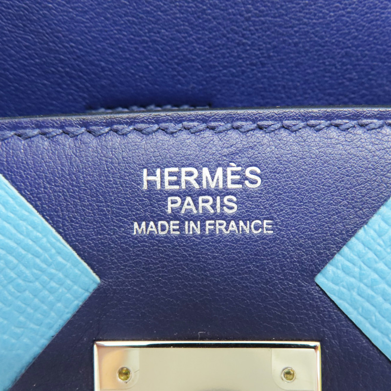 墨水藍/北方藍/金棕色 Swift牛皮 Birkin 30 柏金包 手提包 D刻 銀扣【HERMES 愛馬仕】-6