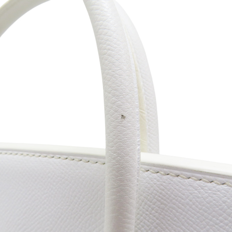 白色 Epsom牛皮 Birkin 35 柏金包 手提包 □K刻 金扣-16