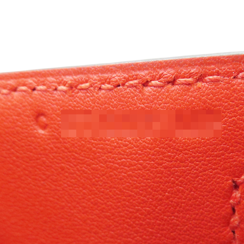 火橘色 Swift牛皮 Kelly Pochette 手提包 C刻 銀扣-6