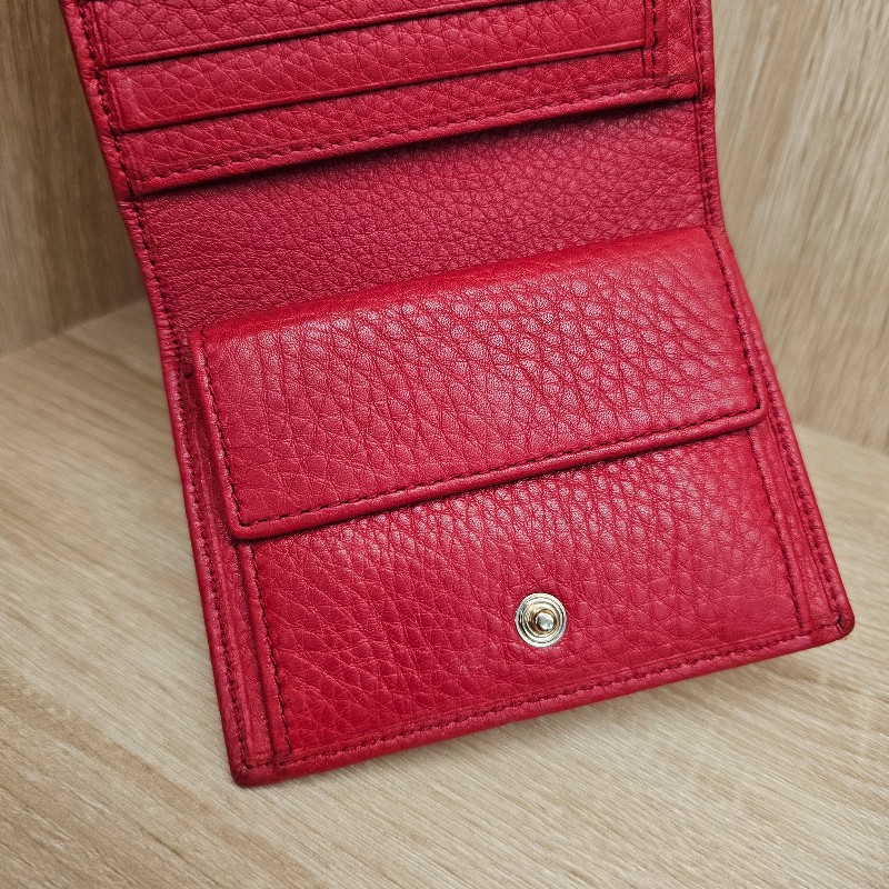 [絕版品出清❣️] Gucci Soho 紅牛皮三折短夾-3