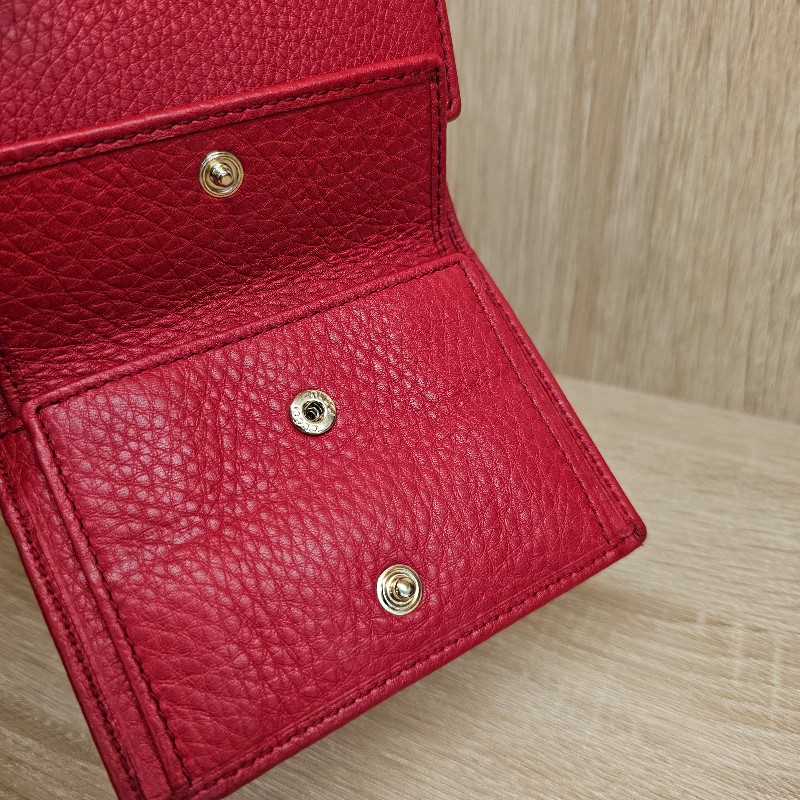 [絕版品出清❣️] Gucci Soho 紅牛皮三折短夾-6