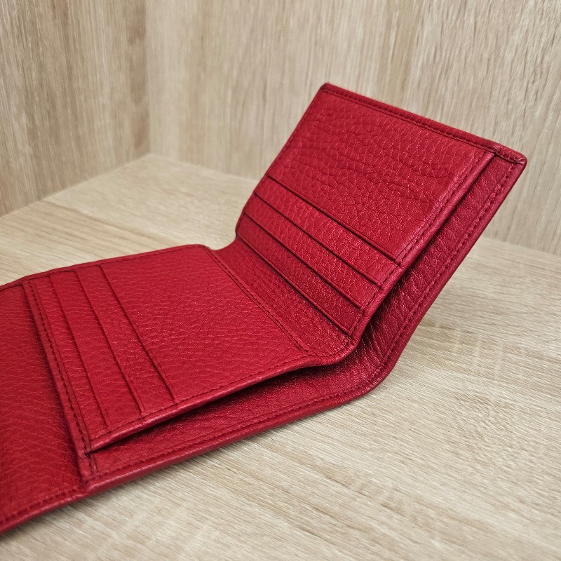 [絕版品出清❣️] Gucci Soho 紅牛皮三折短夾-7