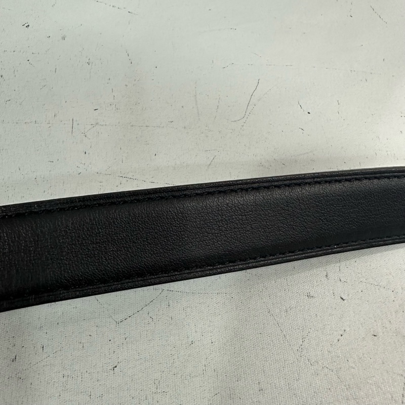 Hermes 大象灰拼黑玫瑰金釦雙色皮帶 70cm-6