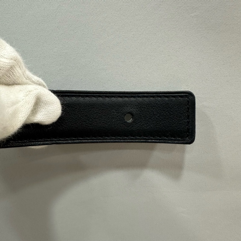 Hermes 大象灰拼黑玫瑰金釦雙色皮帶 70cm-15