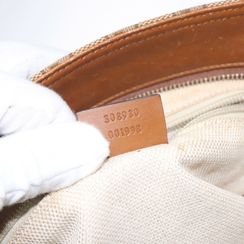 【日本直送】GUCCI GG帆布織帶雪莉線單肩包 米色 銀色 308930 正品 ep9380-11