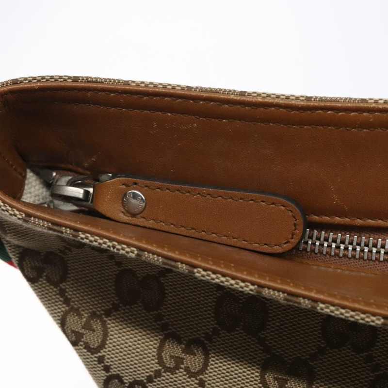 【日本直送】GUCCI GG帆布織帶雪莉線單肩包 米色 銀色 308930 正品 ep9380-17