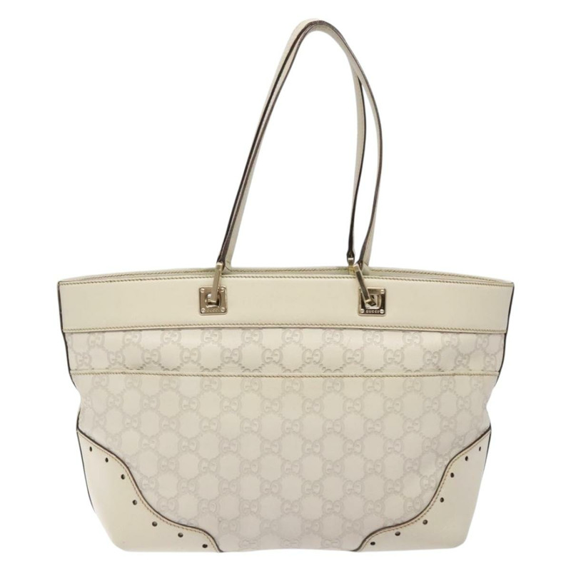 【日本直送】GUCCI GG 帆布 Guccissima 馬銜扣托特包 白金色 145993 正品 132199-1