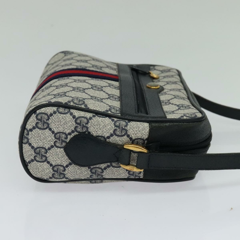 【日本直送】GUCCI GG Supreme Sherry Line 單肩包 PVC 海軍藍 金色 68 02 004 正品 134764-3