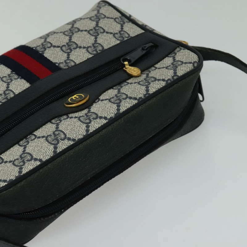 【日本直送】GUCCI GG Supreme Sherry Line 單肩包 PVC 海軍藍 金色 68 02 004 正品 134764-5