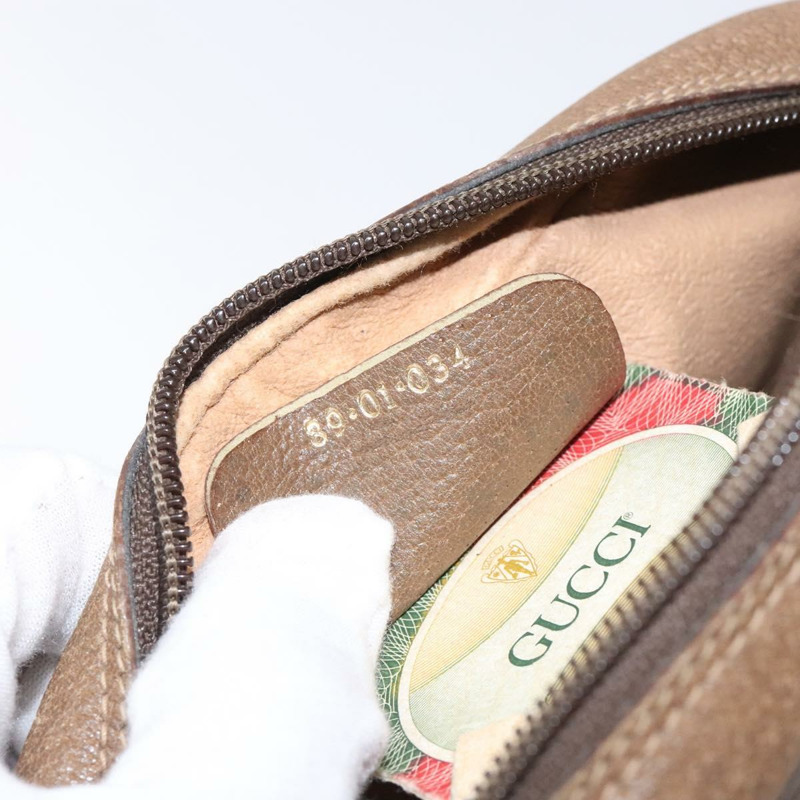【日本直送】GUCCI GG Supreme Web Sherry Line 手拿包 PVC 米金色 89 01 034 正品 134532-11
