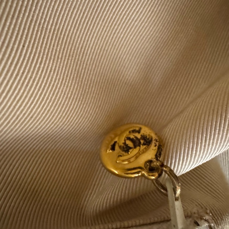 CHANEL Vintage 菱格紋檸檬綠肩背包-18