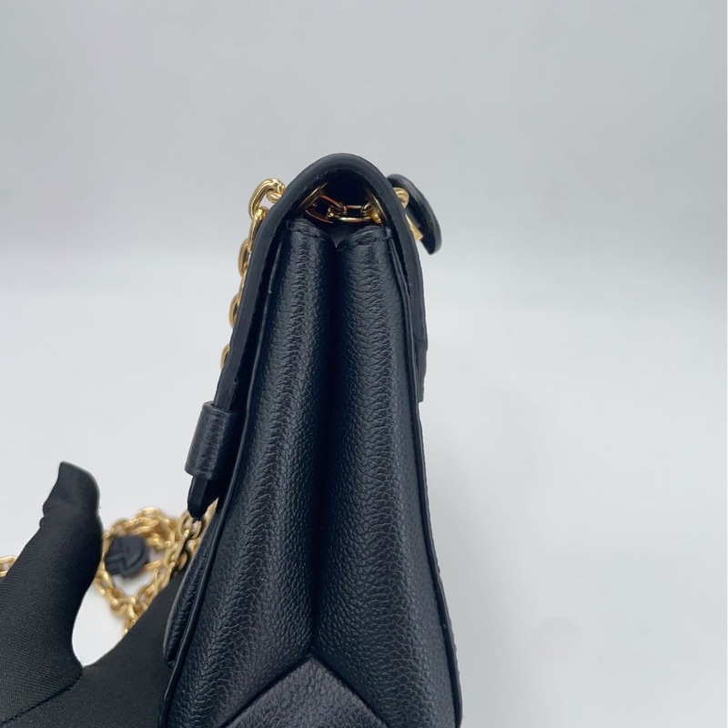 芯片款!全套全新帶膜!Louis Vuitton 全皮壓紋黑金 Vavin BB 薇薇安 斜挎包-6