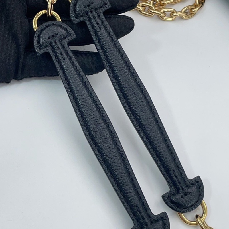 芯片款!全套全新帶膜!Louis Vuitton 全皮壓紋黑金 Vavin BB 薇薇安 斜挎包-9