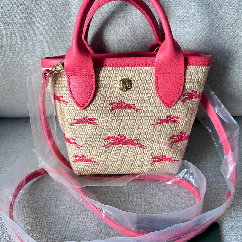 Longchamp 三用刺繡草編包-0