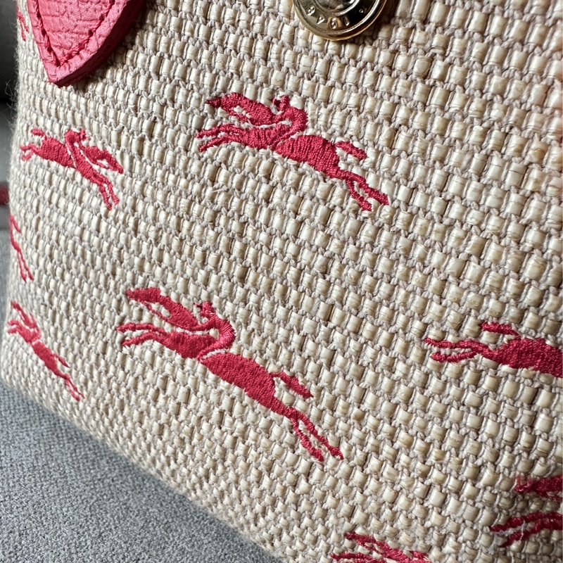 Longchamp 三用刺繡草編包-6