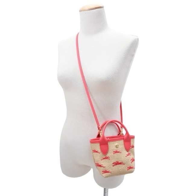 Longchamp 三用刺繡草編包-8