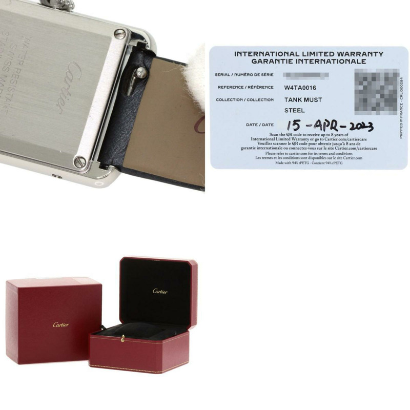 卡地亞 Tank Must de W4TA0016 SM 女士不鏽鋼皮革腕錶-9