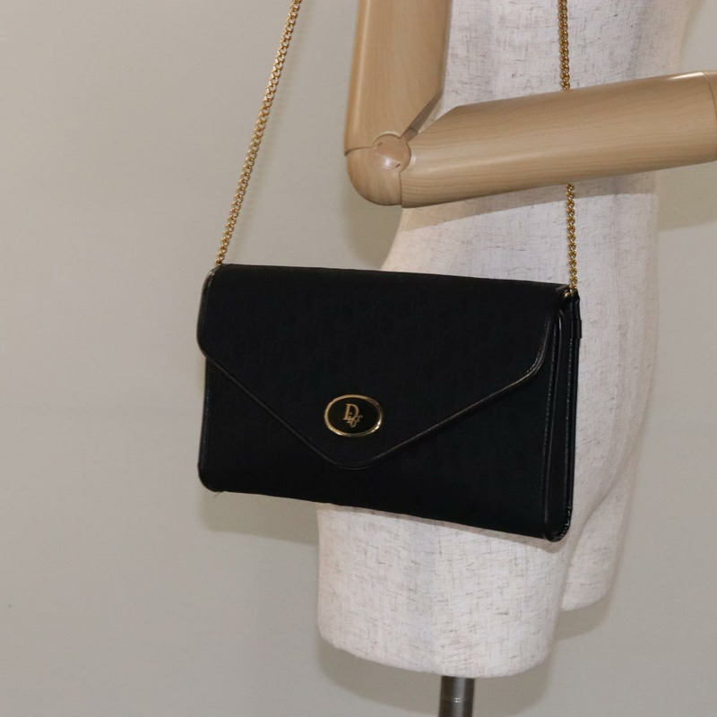 【日本直送】Christian Dior Trotter 帆布鏈條單肩包 黑金 正品 132040-19