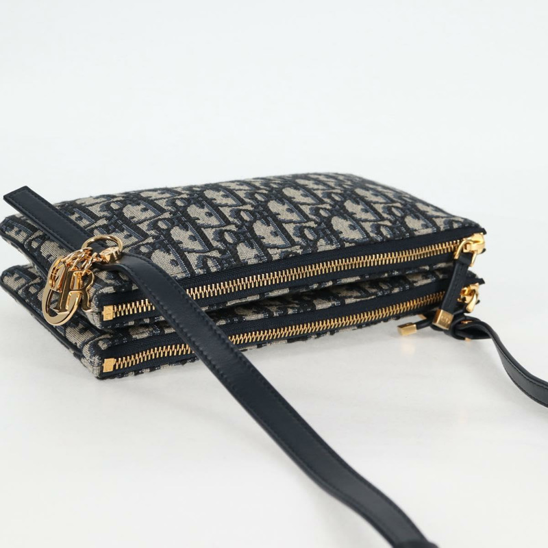 【日本直送】Christian Dior Trotter 帆布肩背包 海軍藍金色 正品 128034SM-5