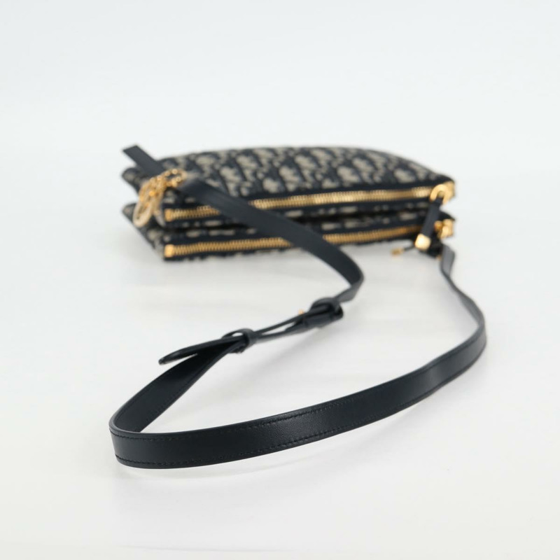 【日本直送】Christian Dior Trotter 帆布肩背包 海軍藍金色 正品 128034SM-6