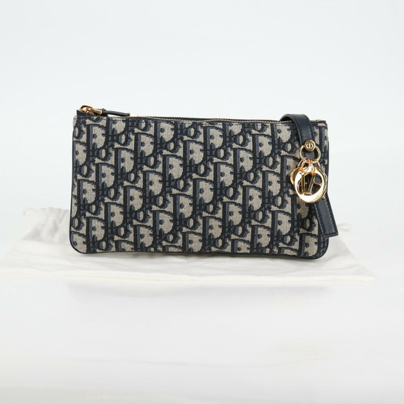 【日本直送】Christian Dior Trotter 帆布肩背包 海軍藍金色 正品 128034SM-11