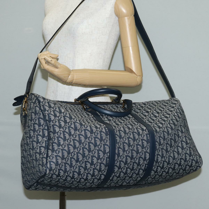 【日本直送】Christian Dior Trotter 帆布波士頓包 海軍藍金色 正品 129964V-23