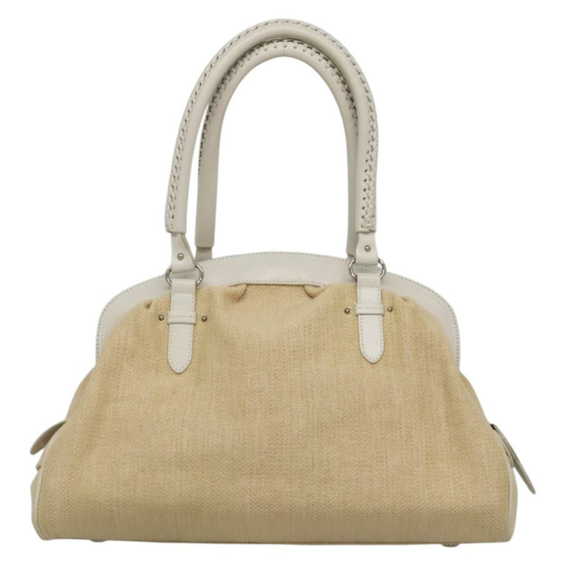 【日本直送】Christian Dior 手提包 拉菲草皮革 米色 白色 銀色 正品 132563-1