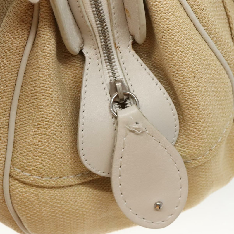 【日本直送】Christian Dior 手提包 拉菲草皮革 米色 白色 銀色 正品 132563-9