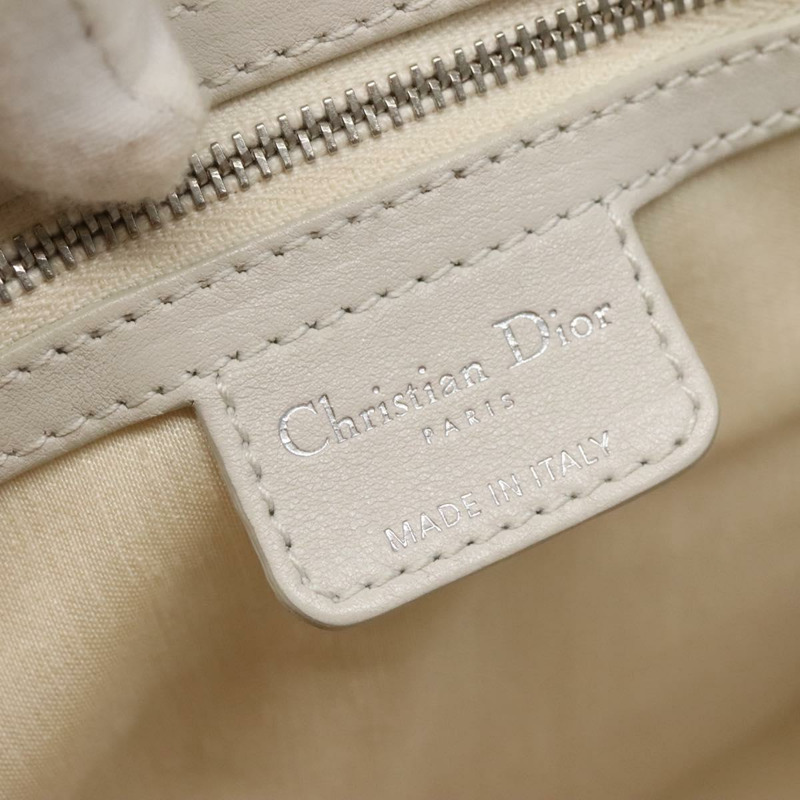 【日本直送】Christian Dior 手提包 拉菲草皮革 米色 白色 銀色 正品 132563-17