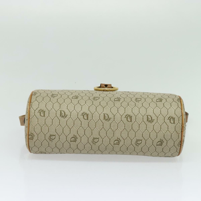 【日本直送】Christian Dior 蜂巢帆布肩背包 PVC 米色 金色 正品 132685-4