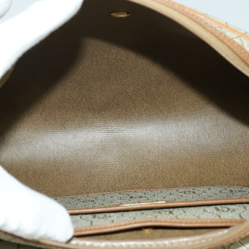 【日本直送】Christian Dior 蜂巢帆布肩背包 PVC 米色 金色 正品 132685-10