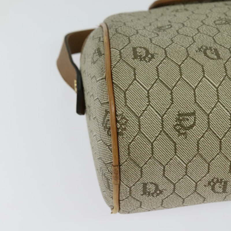 【日本直送】Christian Dior 蜂巢帆布肩背包 PVC 米金色 正品 132685-14