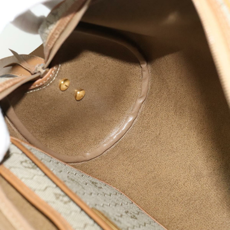 【日本直送】Christian Dior 蜂巢帆布肩背包 PVC 米色 金色 正品 132685-18