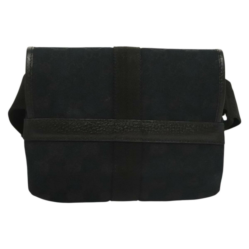 【日本直送】GUCCI GG帆布腰包 黑色 銀色 131236 正品 yk18870-1