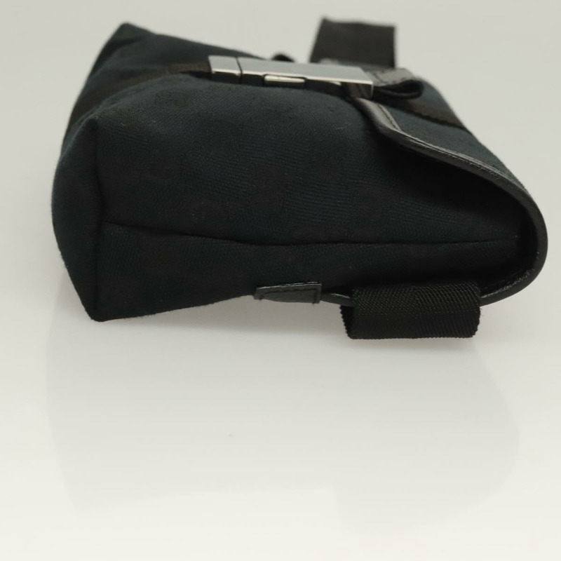 【日本直送】GUCCI GG帆布腰包 黑色 銀色 131236 正品 yk18870-2