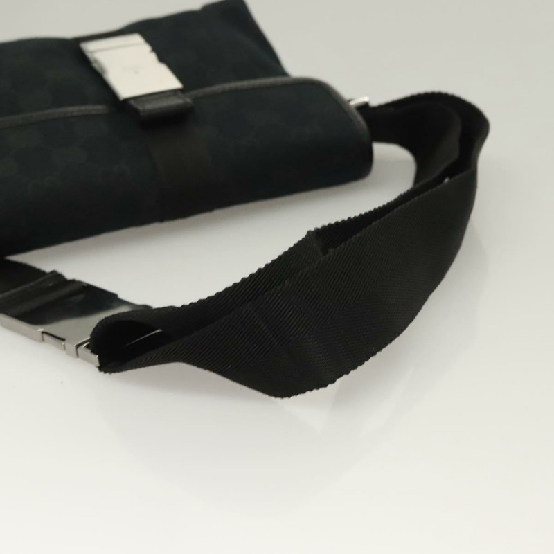 【日本直送】GUCCI GG帆布腰包 黑色 銀色 131236 正品 yk18870-6